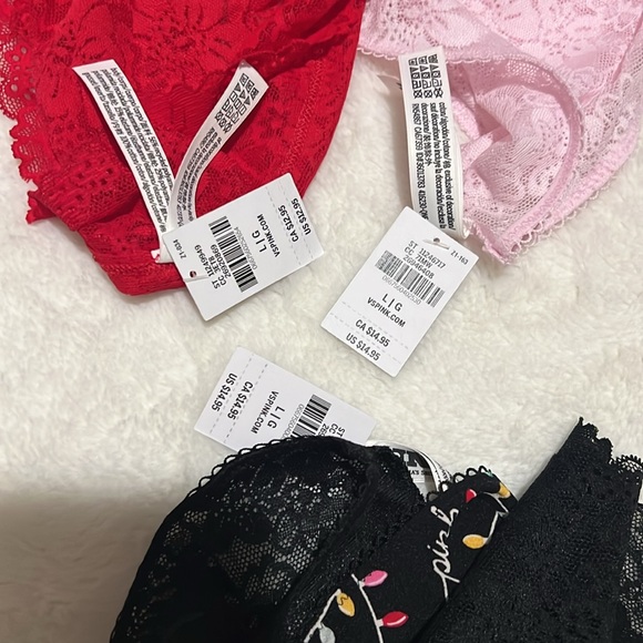 NWT Victoria’s Secret Pink Bundle of 3 Underwear Size L - Picture 9 of 9